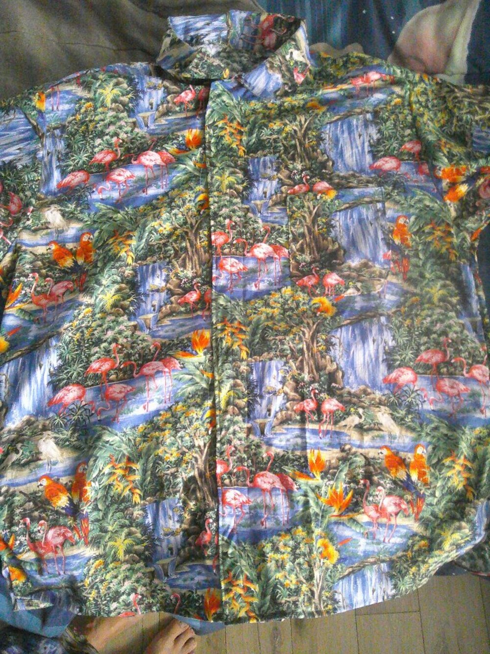 Mens Tropical Print XL Shirt-Homemade-Good Condition